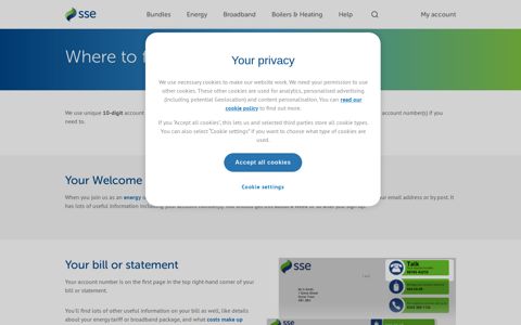 Where to find your account number - SSE