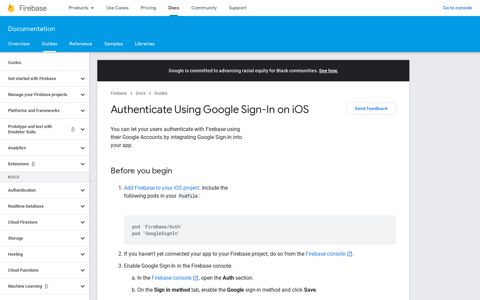 Authenticate Using Google Sign-In on iOS | Firebase