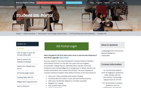 Student SIS Portal - East Los Angeles College