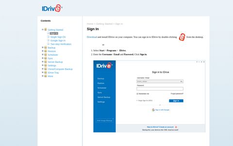 Sign In - IDrive For Windows