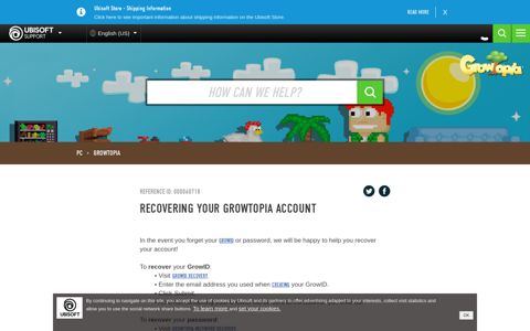 Recovering your Growtopia account - Ubisoft Support
