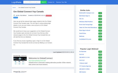 Login Gm Global Connect Vsp Canada or Register New Account
