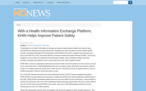 With a Health Information Exchange Platform, KHIN Helps ...