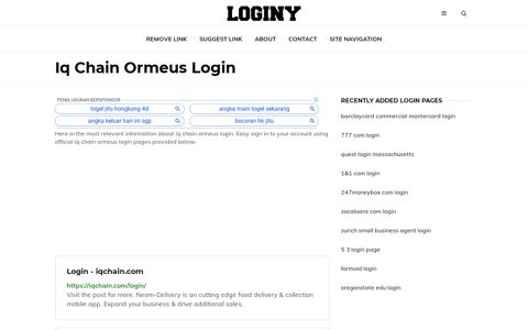 Iq Chain Ormeus Login ✔️ One Click Login - Loginy