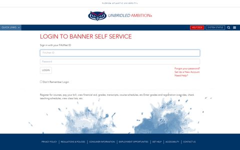 Login to Banner Self Service - Florida Atlantic University