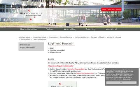 Login und Passwort- Jade Hochschule