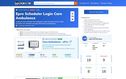 Epro Scheduler Login Care Ambulance - Logins-DB