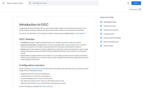Introduction to GGC - Interconnect Help - Google Support