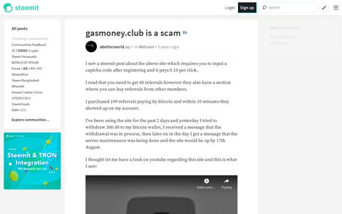gasmoney.club is a scam — Steemit