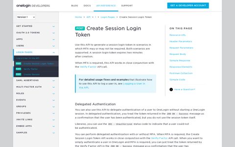 Create Session Login Token API | OneLogin Developers