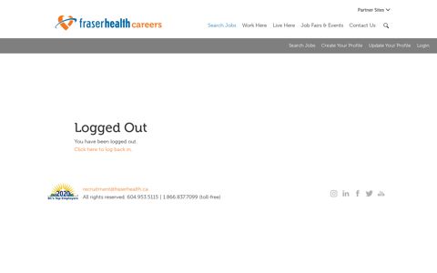 Logout - Fraser Health - Careers
