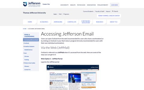 Accessing Jefferson Email - Thomas Jefferson University ...