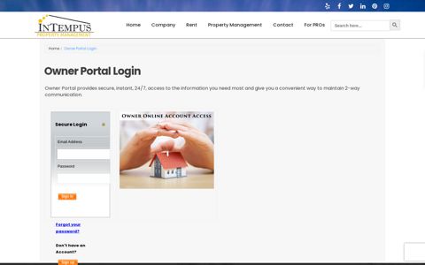 Owner Portal Login - Intempus Property Management