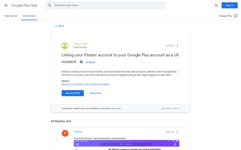 Linking your Flixster account to your Google Play account as a ...