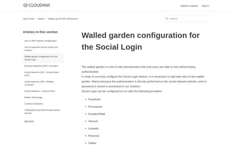 Walled garden configuration for the Social Login – Help Center