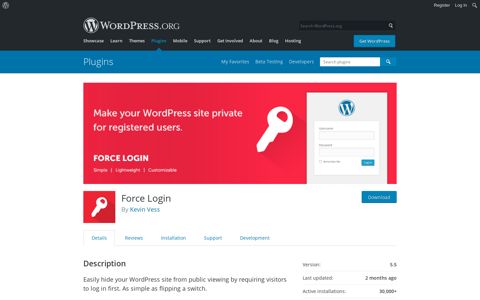 Force Login – WordPress plugin | WordPress.org