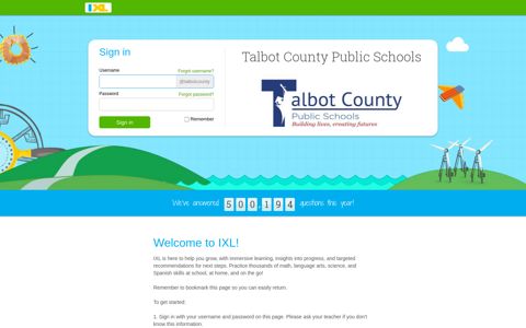 Talbot County Public Schools - IXL