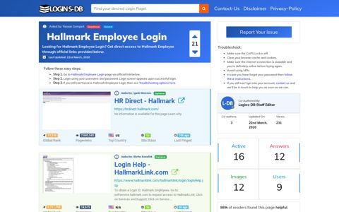 Hallmark Employee Login - Logins-DB