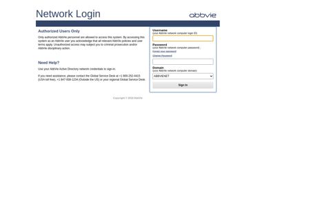 your AbbVie network computer login ID