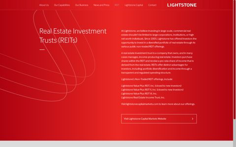 Real Estate Investment Trusts (REITs) | Lightstone