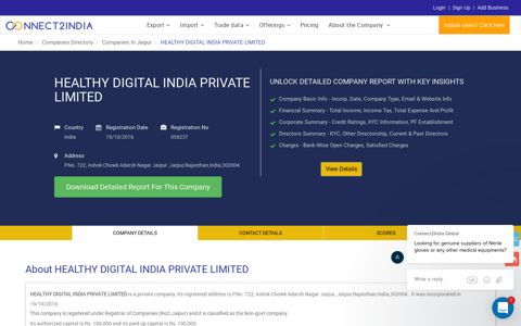 HEALTHY DIGITAL INDIA PRIVATE LIMITED - Connect2India