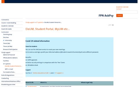 EleUM, Student Portal, MyUM etc... | FPN AskPsy