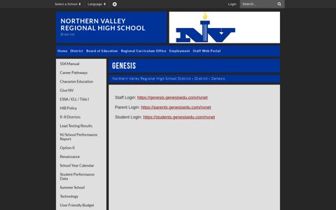 Genesis - Northern Valley Regional High School District