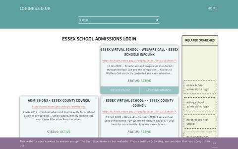 essex school admissions login - General Information about Login