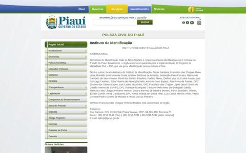 Instituto de Identificação - Polícia Civil do Piauí