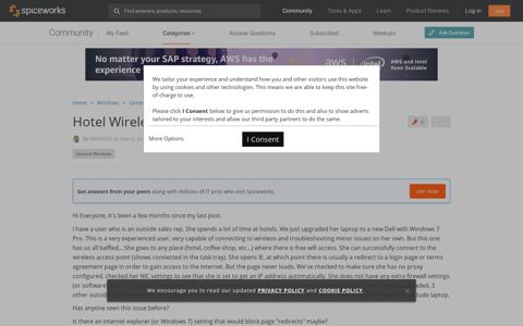 Hotel Wireless Redirect Not Working - Windows Forum