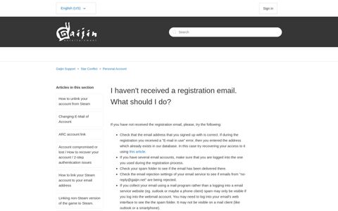 I haven't received a registration email. What should I do ...