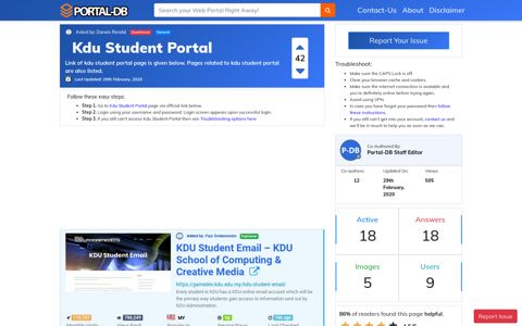 Kdu Student Portal
