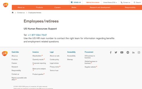 Employees/retirees | GSK US - GSK.com