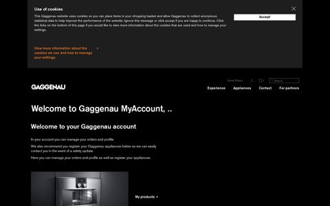 My account | My Gaggenau | Gaggenau