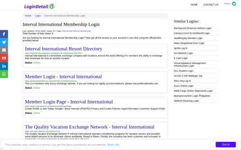 Interval International Membership Login - LoginDetail