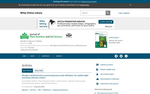 Journal of Plant Nutrition and Soil Science - Wiley Online Library
