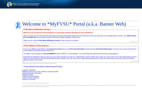 Banner Self-Service - Fort Valley State University