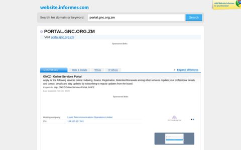 portal.gnc.org.zm at WI. GNCZ - Online Services Portal