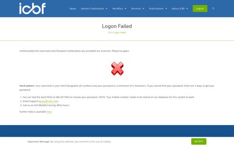 Logon Failed - ICBF