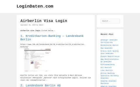 Airberlin Visa - Kreditkarten-Banking - Landesbank Berlin
