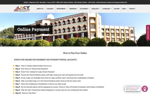 Online Payment - (LNCT) | Bhopal