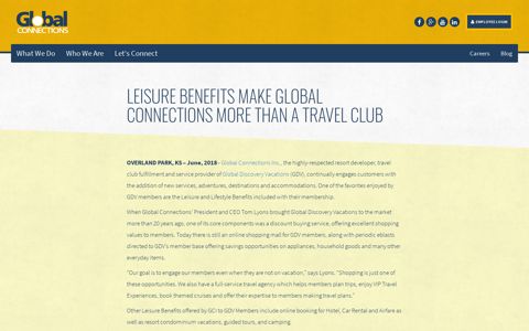 Leisure Benefits Make Global Connections More than a Travel ...