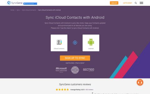 Sync iCloud Contacts with Android using Free SyncGene ...