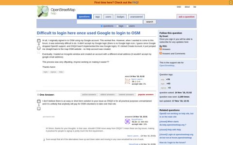 Difficult to login here once used Google to login to OSM - OSM ...