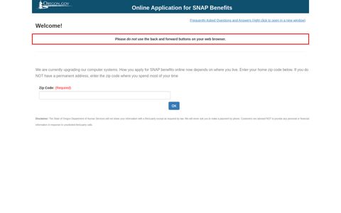 SNAP Client Application - Oregon DHS Applications