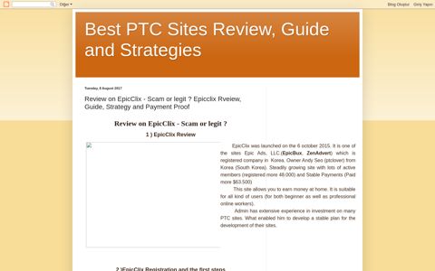 Review on EpicClix - Scam or legit - Best PTC Sites Review ...