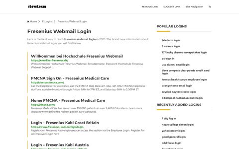 Fresenius Webmail Login ❤️ One Click Access - iLoveLogin