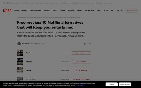 The 10 best services for free movies - CNET