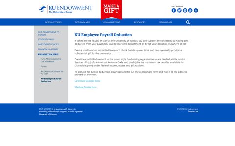 KU Employee Payroll Deduction - KU Endowment