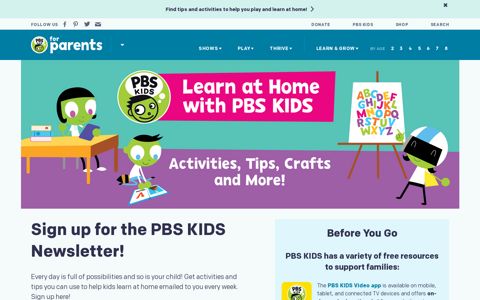 Sign up for the PBS KIDS Newsletter!